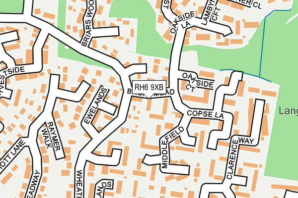 RH6 9XB map - OS OpenMap – Local (Ordnance Survey)