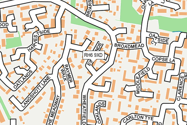 RH6 9XD map - OS OpenMap – Local (Ordnance Survey)