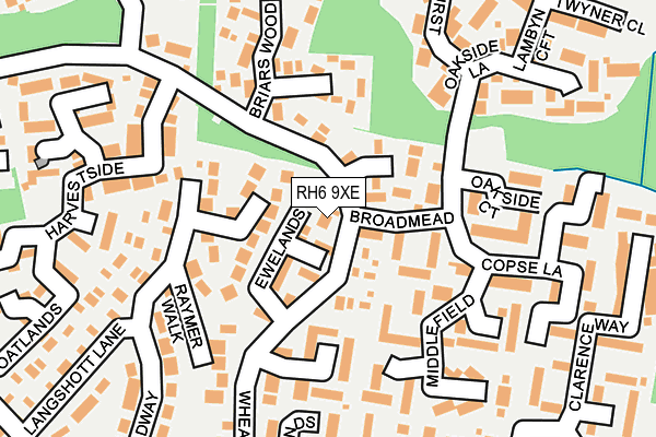 RH6 9XE map - OS OpenMap – Local (Ordnance Survey)