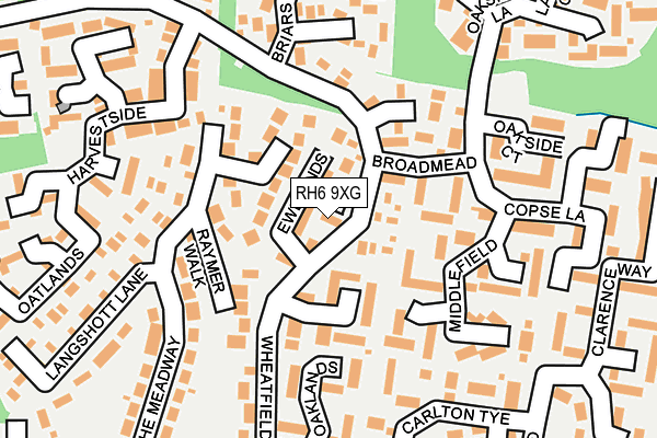 RH6 9XG map - OS OpenMap – Local (Ordnance Survey)