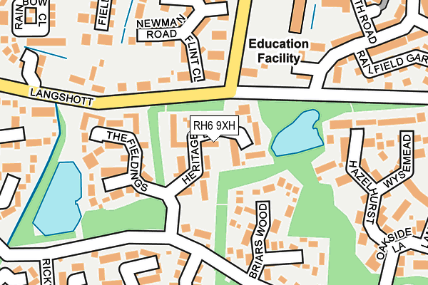 RH6 9XH map - OS OpenMap – Local (Ordnance Survey)