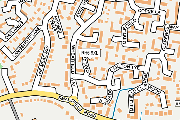 RH6 9XL map - OS OpenMap – Local (Ordnance Survey)