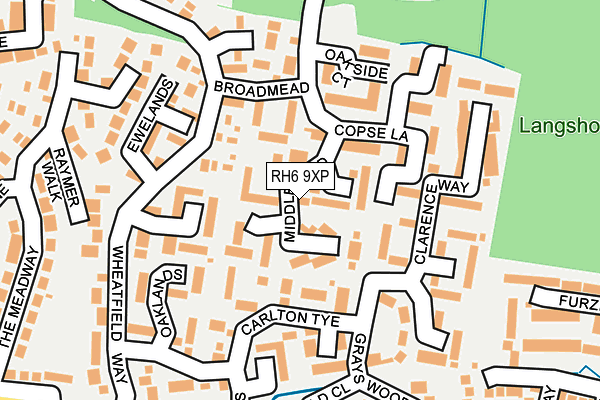 RH6 9XP map - OS OpenMap – Local (Ordnance Survey)