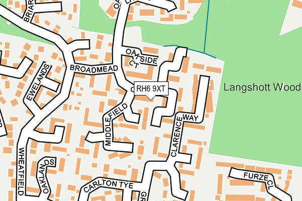 RH6 9XT map - OS OpenMap – Local (Ordnance Survey)