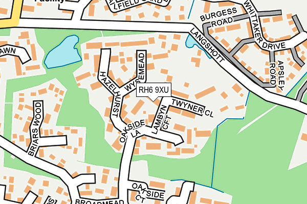 RH6 9XU map - OS OpenMap – Local (Ordnance Survey)