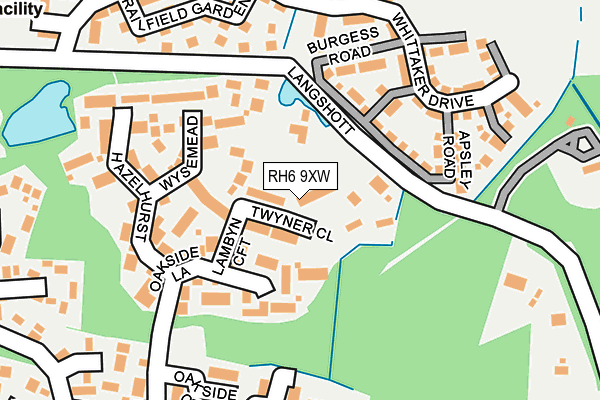 RH6 9XW map - OS OpenMap – Local (Ordnance Survey)