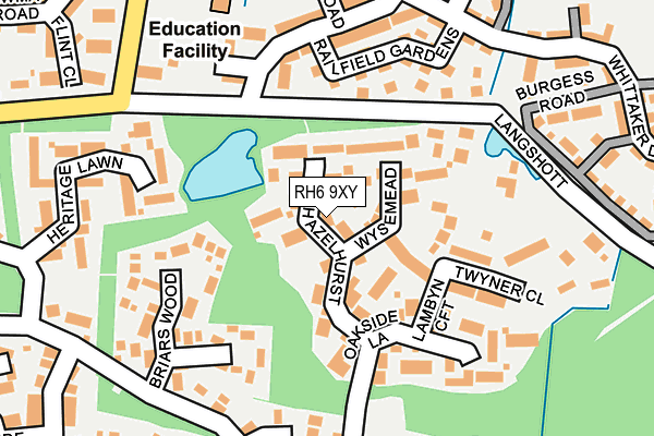 RH6 9XY map - OS OpenMap – Local (Ordnance Survey)