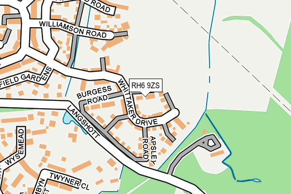 RH6 9ZS map - OS OpenMap – Local (Ordnance Survey)