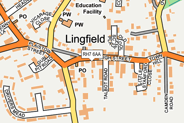 Map of LINGFIELD ALARM SYSTEMS LTD at local scale