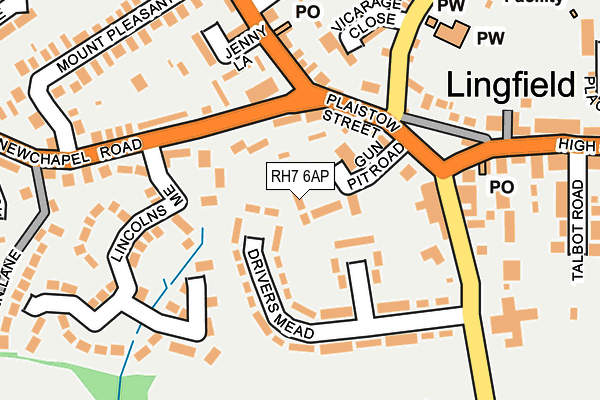 RH7 6AP map - OS OpenMap – Local (Ordnance Survey)