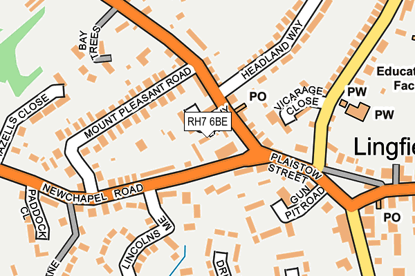 RH7 6BE map - OS OpenMap – Local (Ordnance Survey)