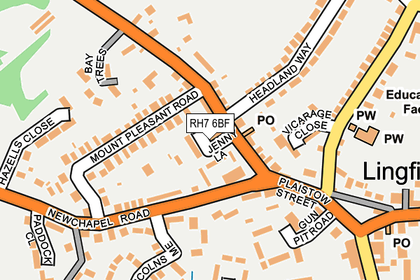 RH7 6BF map - OS OpenMap – Local (Ordnance Survey)