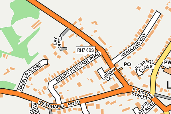 RH7 6BS map - OS OpenMap – Local (Ordnance Survey)