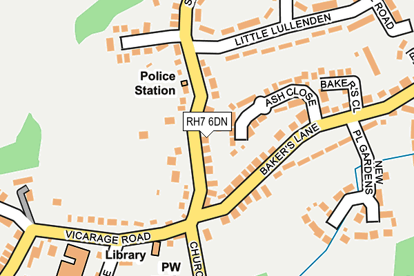 RH7 6DN map - OS OpenMap – Local (Ordnance Survey)