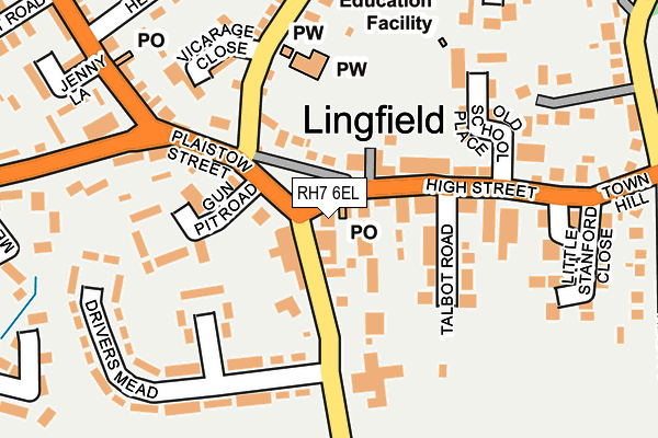 RH7 6EL map - OS OpenMap – Local (Ordnance Survey)