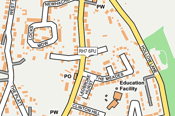 RH7 6PU map - OS OpenMap – Local (Ordnance Survey)