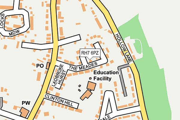RH7 6PZ map - OS OpenMap – Local (Ordnance Survey)