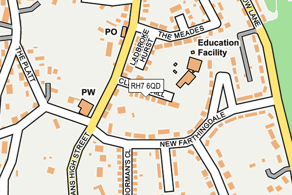 RH7 6QD map - OS OpenMap – Local (Ordnance Survey)