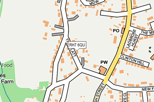RH7 6QU map - OS OpenMap – Local (Ordnance Survey)