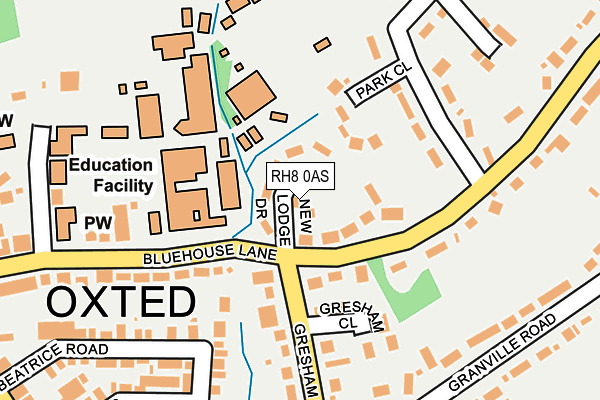 RH8 0AS map - OS OpenMap – Local (Ordnance Survey)