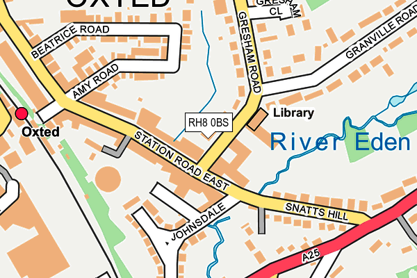 Map of THE OXTED SESSIONS LTD at local scale