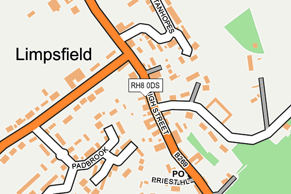 RH8 0DS map - OS OpenMap – Local (Ordnance Survey)