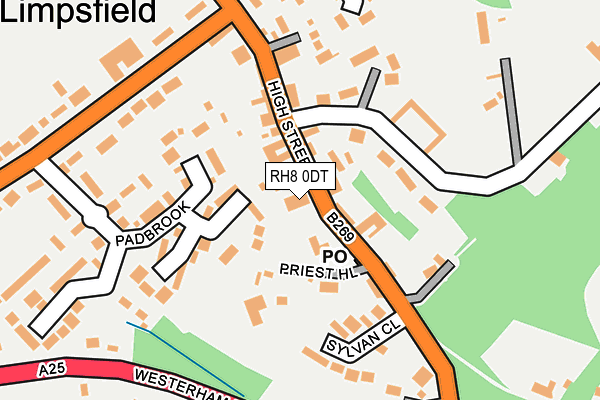 RH8 0DT map - OS OpenMap – Local (Ordnance Survey)