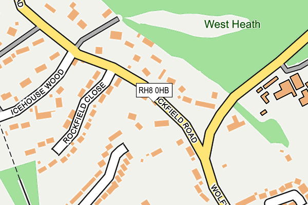 RH8 0HB map - OS OpenMap – Local (Ordnance Survey)