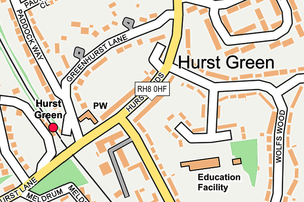 RH8 0HF map - OS OpenMap – Local (Ordnance Survey)