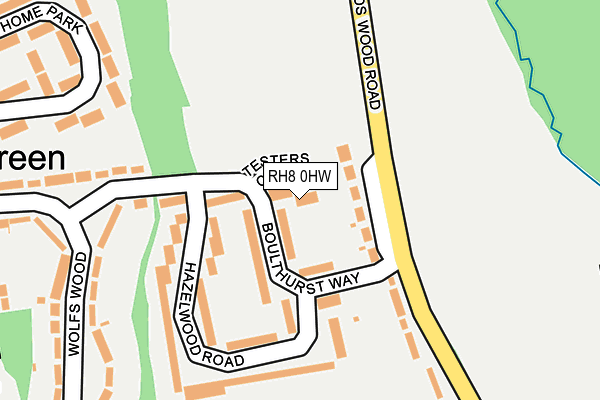 RH8 0HW map - OS OpenMap – Local (Ordnance Survey)