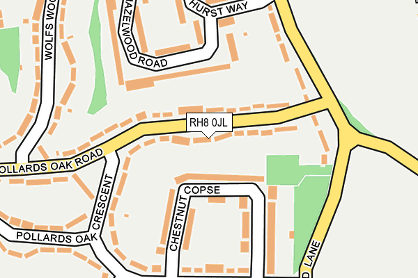 RH8 0JL map - OS OpenMap – Local (Ordnance Survey)