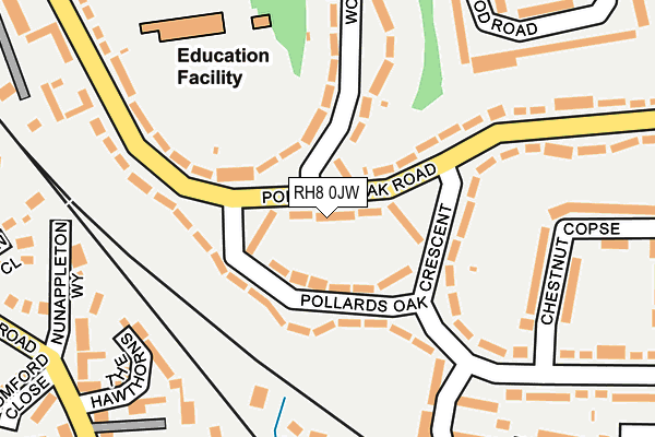 RH8 0JW map - OS OpenMap – Local (Ordnance Survey)