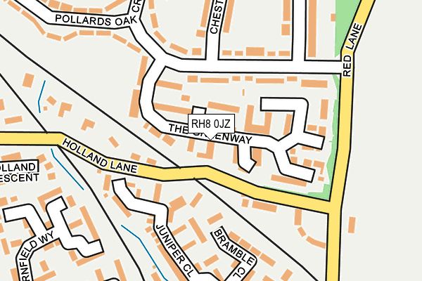 RH8 0JZ map - OS OpenMap – Local (Ordnance Survey)