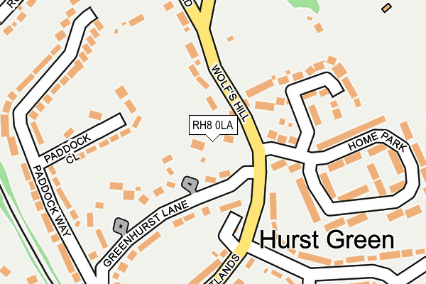 RH8 0LA map - OS OpenMap – Local (Ordnance Survey)