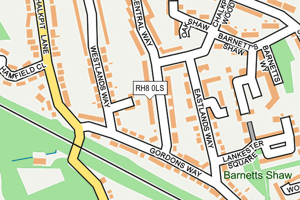 RH8 0LS map - OS OpenMap – Local (Ordnance Survey)
