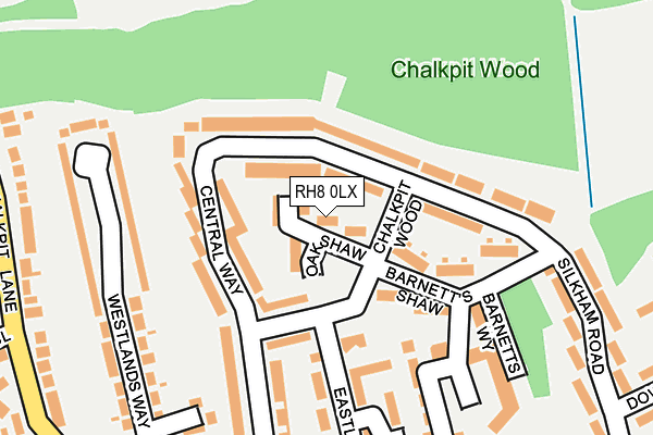 RH8 0LX map - OS OpenMap – Local (Ordnance Survey)