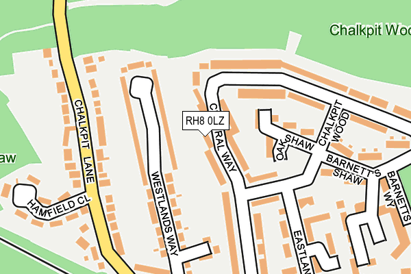 RH8 0LZ map - OS OpenMap – Local (Ordnance Survey)