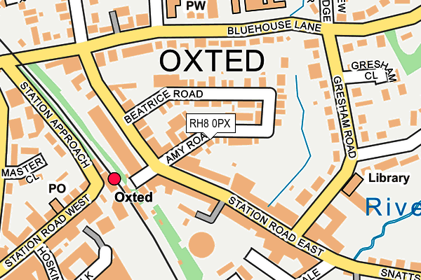 RH8 0PX map - OS OpenMap – Local (Ordnance Survey)