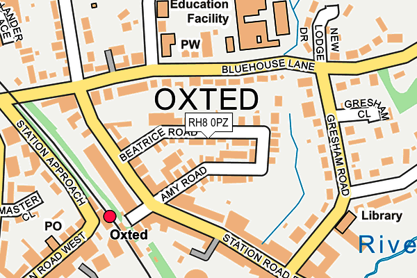 RH8 0PZ map - OS OpenMap – Local (Ordnance Survey)