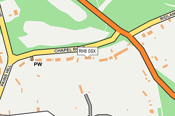 RH8 0SX map - OS OpenMap – Local (Ordnance Survey)