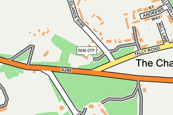 RH8 0TF map - OS OpenMap – Local (Ordnance Survey)