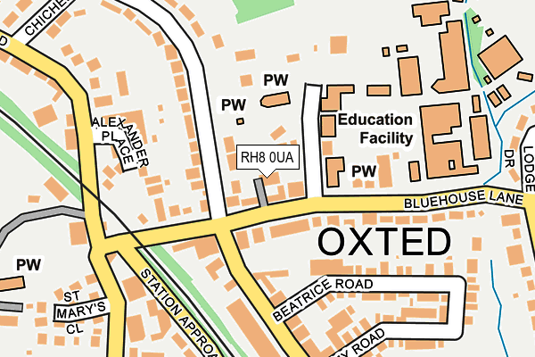 RH8 0UA map - OS OpenMap – Local (Ordnance Survey)