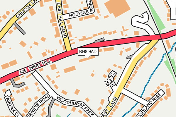 RH8 9AD map - OS OpenMap – Local (Ordnance Survey)