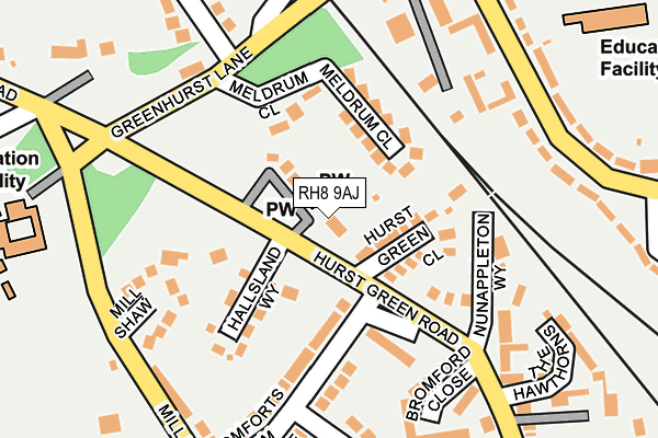 RH8 9AJ map - OS OpenMap – Local (Ordnance Survey)