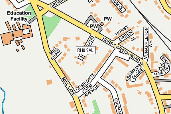 RH8 9AL map - OS OpenMap – Local (Ordnance Survey)