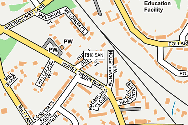 RH8 9AN map - OS OpenMap – Local (Ordnance Survey)