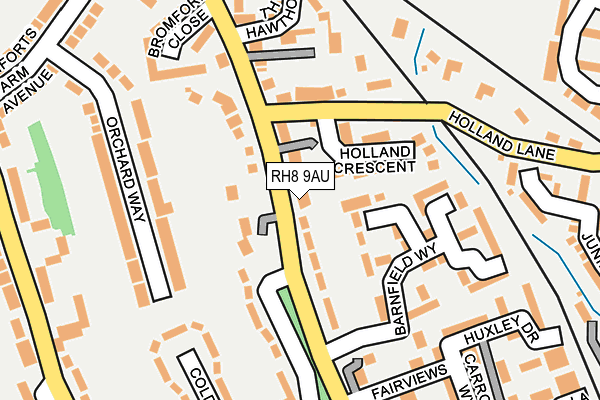 RH8 9AU map - OS OpenMap – Local (Ordnance Survey)