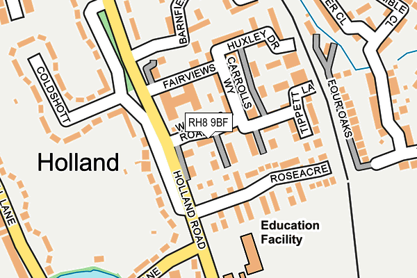 RH8 9BF map - OS OpenMap – Local (Ordnance Survey)