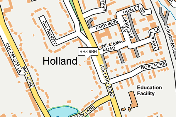 RH8 9BH map - OS OpenMap – Local (Ordnance Survey)
