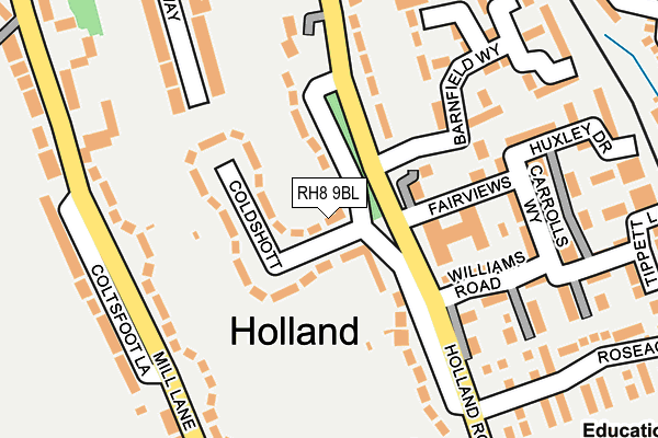 RH8 9BL map - OS OpenMap – Local (Ordnance Survey)